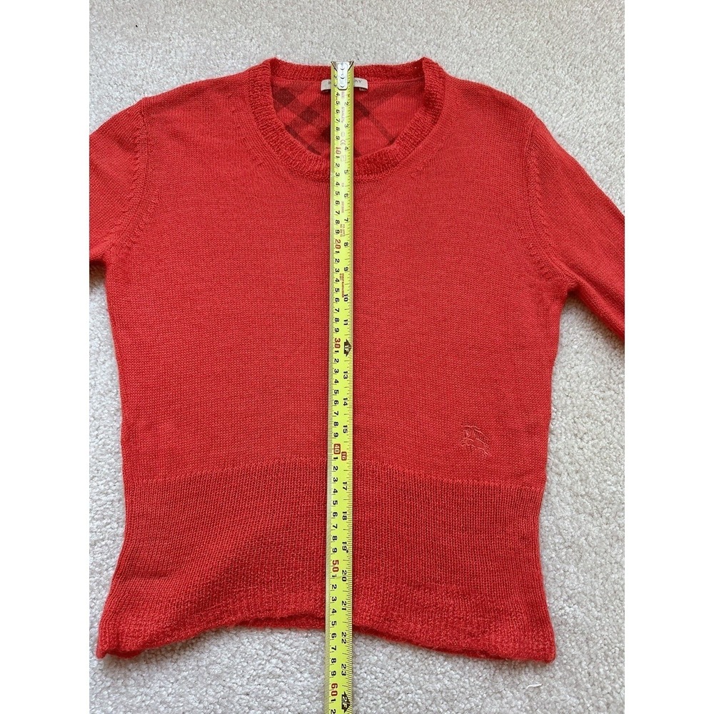 Burberry Women 100% Alpaca Sweater Size L Sweater Elbow Special Knit Orange - Picture 7 of 10